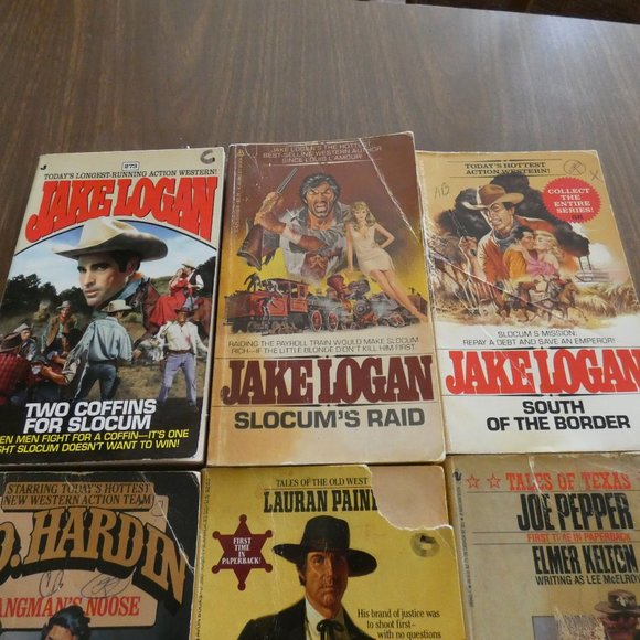 Lot Of 9 Vintage Western Paperback Books Jake Logan & Others - Picture 3 of 9